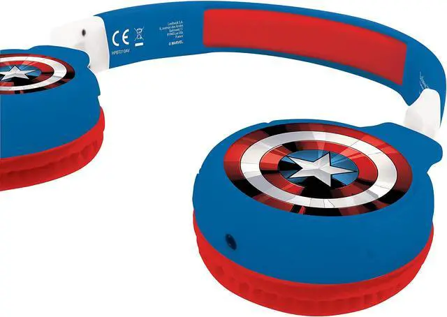 Alt view image 3 of 5 - LEXIBOOK Avengers Marvel 2-in-1 Bluetooth Headphones for Kids - Stereo Wireless Wired, Kids Safe, Foldable, Adjustable, red/Blue, HPBT010AV