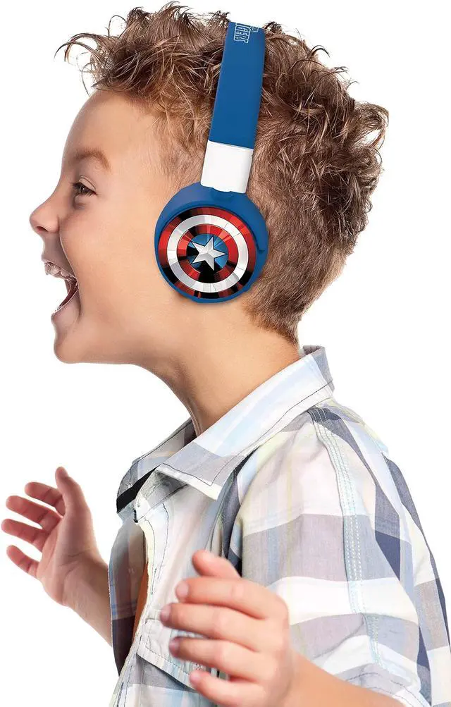 Alt view image 4 of 5 - LEXIBOOK Avengers Marvel 2-in-1 Bluetooth Headphones for Kids - Stereo Wireless Wired, Kids Safe, Foldable, Adjustable, red/Blue, HPBT010AV