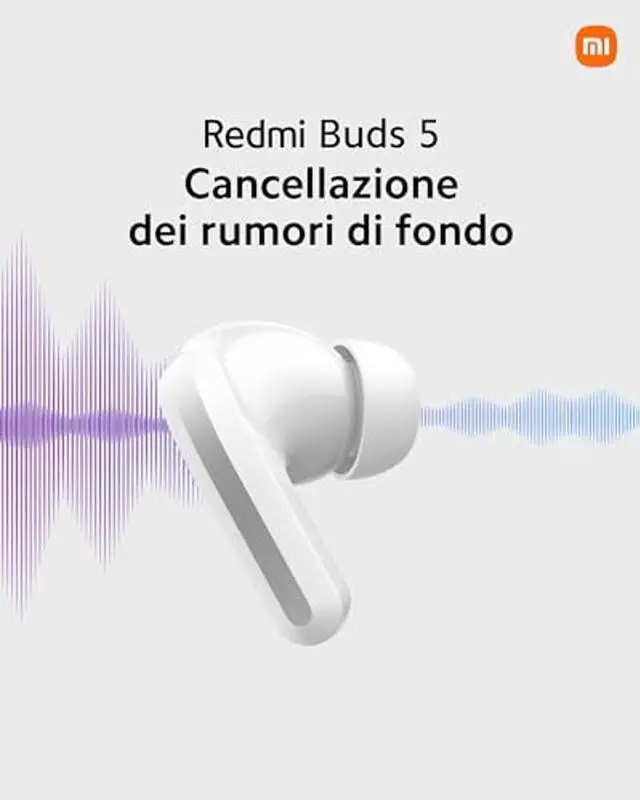 Alt view image 4 of 5 - Xiaomi Redmi Buds 5 Wireless Earphone - 46dB Active Noise Canceling, 40 Hour Battery Life, Bluetooth 5.3, White