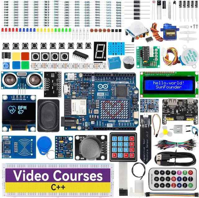 Alt view image 2 of 5 - SunFounder Elite Explorer Kit with Original Arduino Uno R4 WiFi + Transparent Acrylic Case