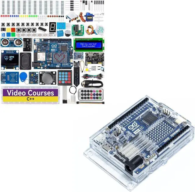 Main image of SunFounder Elite Explorer Kit with Original Arduino Uno R4 WiFi + Transparent Acrylic Case