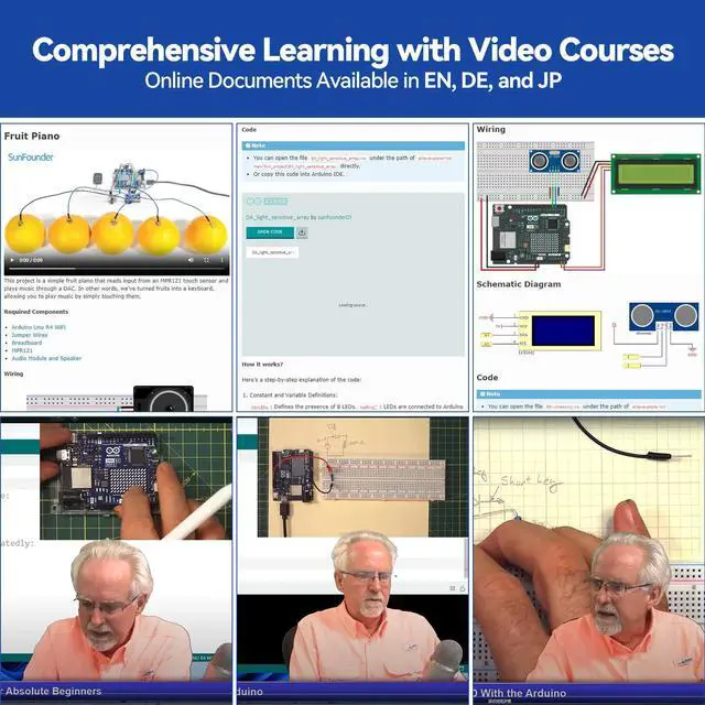 Alt view image 5 of 5 - SunFounder Elite Explorer Kit with Original Arduino Uno R4 WiFi + Transparent Acrylic Case