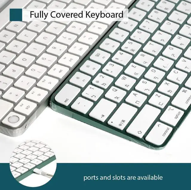 Alt view image 4 of 5 - Kiss Cover keyboard/control cover for iMac Apple Wireless Magic Keyboard with Touch ID (no Numeric Keypad) [2 pack] - complete coverage protects Touch ID waterproof easy clean