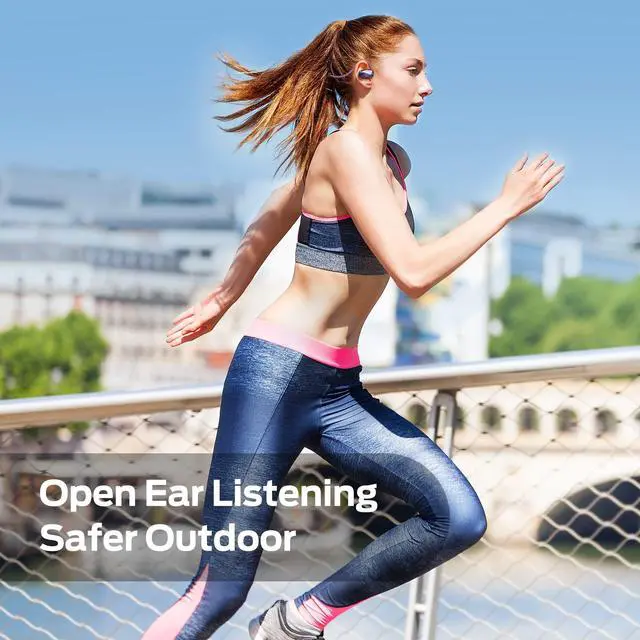 Alt view image 4 of 5 - Monster Aria Free Open Ear Headphones Wireless Bluetooth, Air Conduction Headphone, Sports Headphones with ENC Clear Talk, 8H Playtime, Lightweight Headset for Running, Cycling, Hiking, Driving