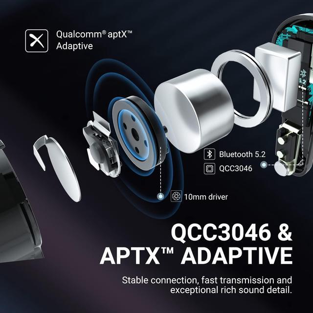 Alt view image 5 of 5 - 233621 Pearl II Pro Active Noise Cancelling Wireless Bluetooth 5.2 Earbuds, 24H Playtime, Hi-Res Sound and Comfortable Fit for IOS and Android Devices, White