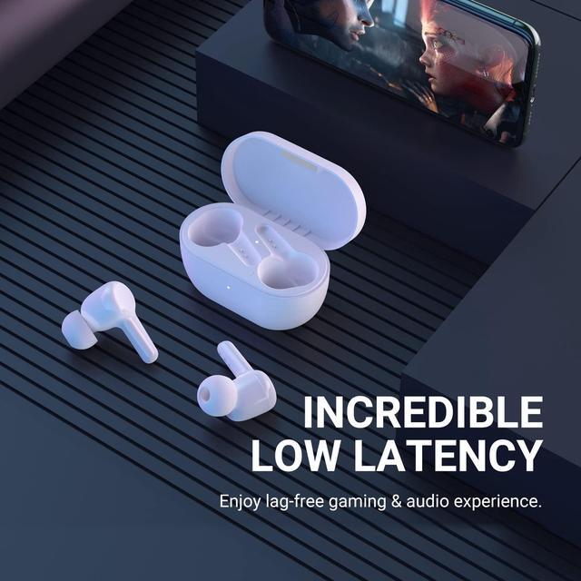 Alt view image 4 of 5 - 233621 Pearl II Pro Active Noise Cancelling Wireless Bluetooth 5.2 Earbuds, 24H Playtime, Hi-Res Sound and Comfortable Fit for IOS and Android Devices, White