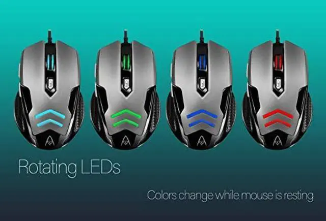 Alt view image 5 of 5 - Adesso iMouse X1 Multi-Color 6-Button Gaming Mouse with Optical Sensor and DPI Switch