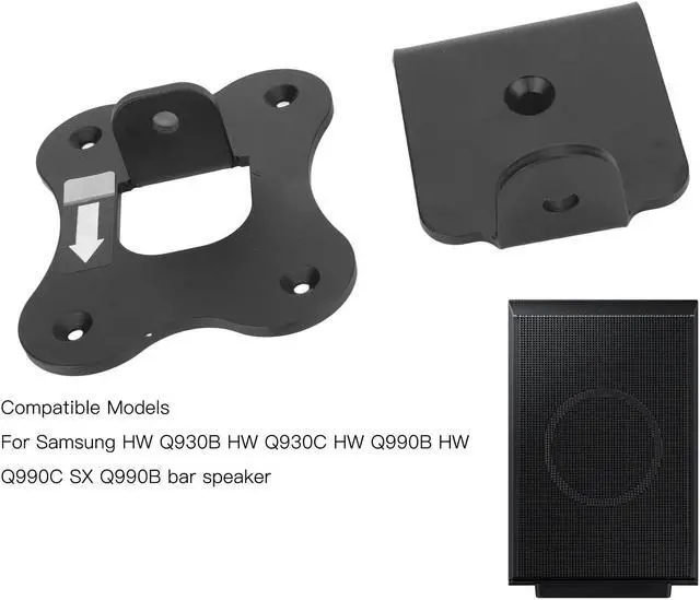 Alt view image 3 of 5 - Bar Speaker Wall Mount Bracket, Metal Speaker Wall Stand for Samsung Q930B Q930C Q990B Q990C SX Q990B, Anti Drop Wall Speaker Mounting Bracket