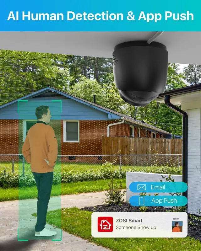 Alt view image 2 of 5 - ZOSI C220 2Pack 4MP 2.5K QHD Add-On PoE IP Camera Outdoor, 1440p Surveillance Outdoor Camera to Home Security System, Only Work with ZOSI PoE NVR, 100ft Night Vision, AI Human Detection, One-Way Audio