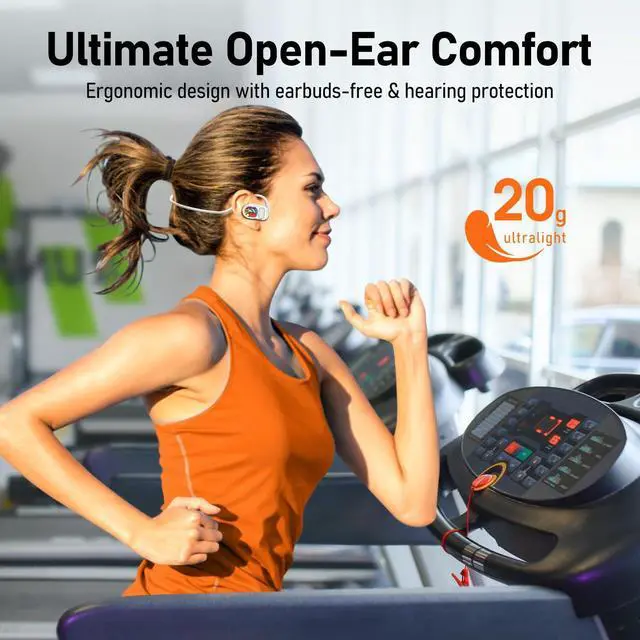 Alt view image 4 of 5 - Audiovance OpenComfy CF201 Next-Gen Running Headphones, Bluetooth Wireless Open Ear Headphones for Sports Gym Workout, 4-in-1 Advantages: Ultra Comfort, Premium Sound, Secure Fit, Ambient Awareness.