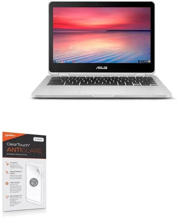 Main image of BoxWave Screen Protector Compatible with ASUS Chromebook Flip C302CA - ClearTouch Anti-Glare (2-Pack), Anti-Fingerprint Matte Film Skin for ASUS Chromebook Flip C302CA