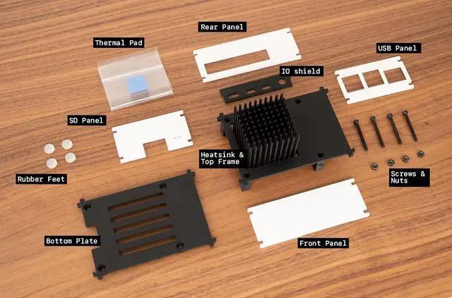 Alt view image 2 of 5 - Dickson Chow SQ1 - Minimalist, Silent, Passively Cooled Raspberry Pi 4 Case, White