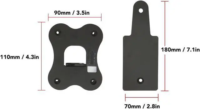 Alt view image 4 of 5 - Speaker Wall Brackets Mounting, Metal Wall Bracket for KEF LSX II HiFi Speakers, Rotate Left or Right to Adjust Angle, Comes with Screws, Easy Installation