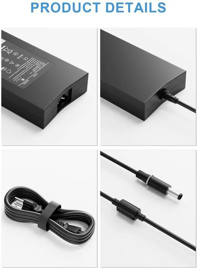 Alt view image 3 of 5 - TSKYBEAR 130W AC Adapter Laptop Charger Replacement for Dell Latitude E6540 E5570 14 Rugged Extreme 7404 Inspiron 15 7000 7567 7566 7559 Precision 3510 M2800 Venue 8 Pro 5855 10 Pro 5056 Power Cord