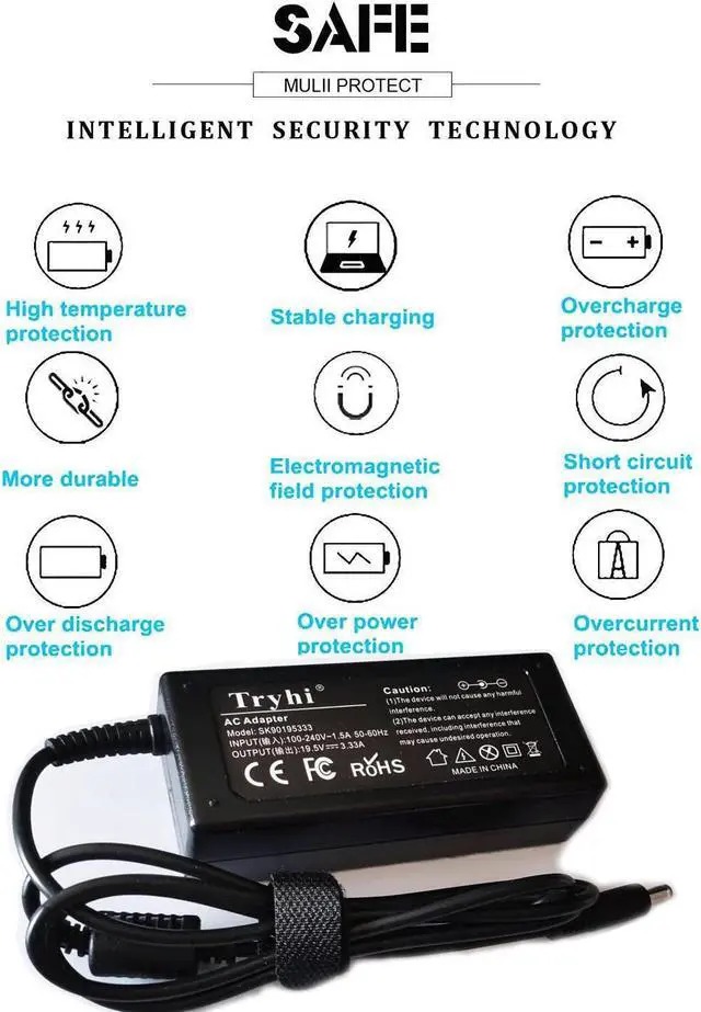 Alt view image 3 of 5 - Laptop Charger AC Power Adapter for HP 15-bs 15-bs001ds 15-bs010nr 15-bs013dx 15-bs020nr 15-bs020wm 15-bs033cl 15-bs045nr 15-bs048cl 15-bs060wm 15-bs087nr 15-bs088nr 15-bs091ms Power Cord Supply