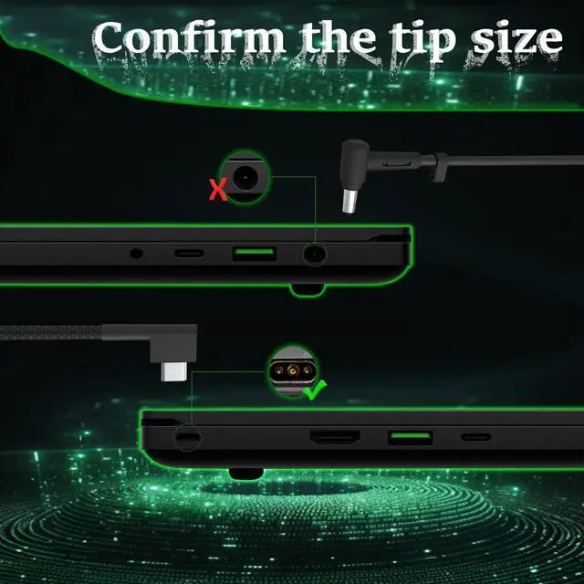 Alt view image 2 of 5 - Replacement for 230W Razer Blade 14 15 Charger,RC30-0248 RZ09-0328 RZ09-0369 Razer Blade Pro 17 4K Laptop Gaming Charger RTX2070 GTX1060 GTX1070 RTX2080 19.5V 11.8A Laptop AC Adapter