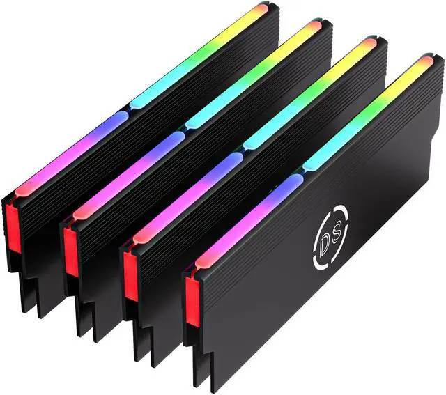 Main image of DS Aluminum Alloy RAM Cooling Shell Heat Sink, ARGB Light Effect Memory Cooling Radiator Glow for PC Memory Cooling Vest(4 Pack, 3th GEN, M Series)