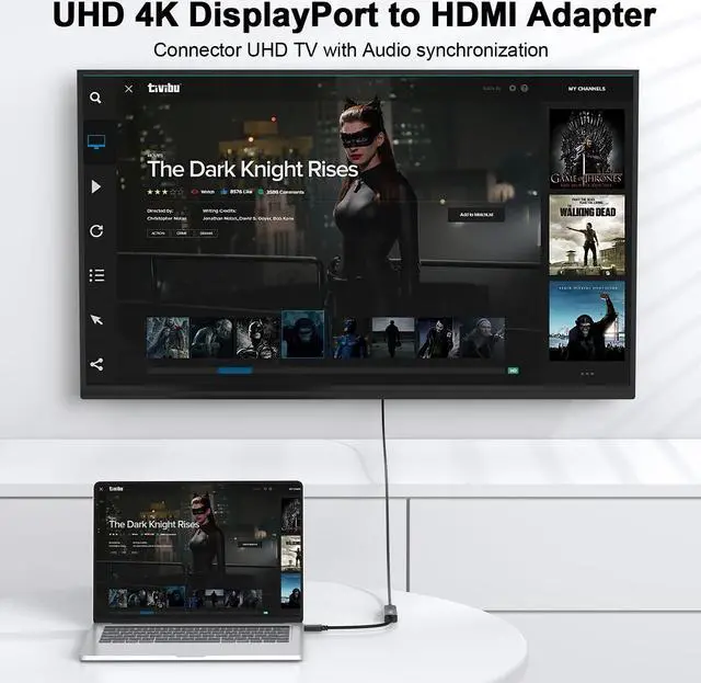 Alt view image 3 of 5 - DisplayPort to HDMI Adapter 4K, 5-Pack, Display Port DP to HDMI Adapter Cable Male to Female Compatible with Computer, Monitor, TV, Projector (5, Black)