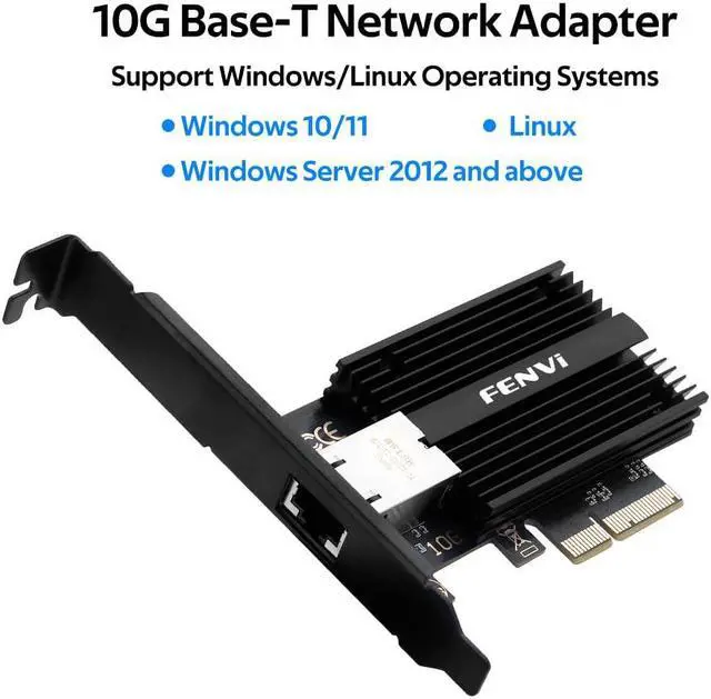 Alt view image 4 of 5 - Fenvi 10GB PCIe Network Card with Single RJ45 Port NIC LAN Card Marvell AQtion AQC113C 10G Base-T Ethernet PCI-E Network Adapter Controller for Windows10/11/Linux and Windows Server 2012 Above