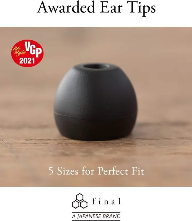 Alt view image 5 of 5 - Final E1000C in-Ear Isolating Earphones with High Clarity Microphone, 6.4mm Dynamic Driver, Hires Certified, Durable Cable, Award Winning, Designed in Japan (Black)