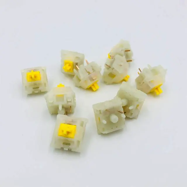Alt view image 5 of 5 - GATERON Milky Yellow Pro Switches Pre-lubed 5 Pin Linear Keyboard Switches for MX Mechanical Keyboard (70 Pcs, Yellow)