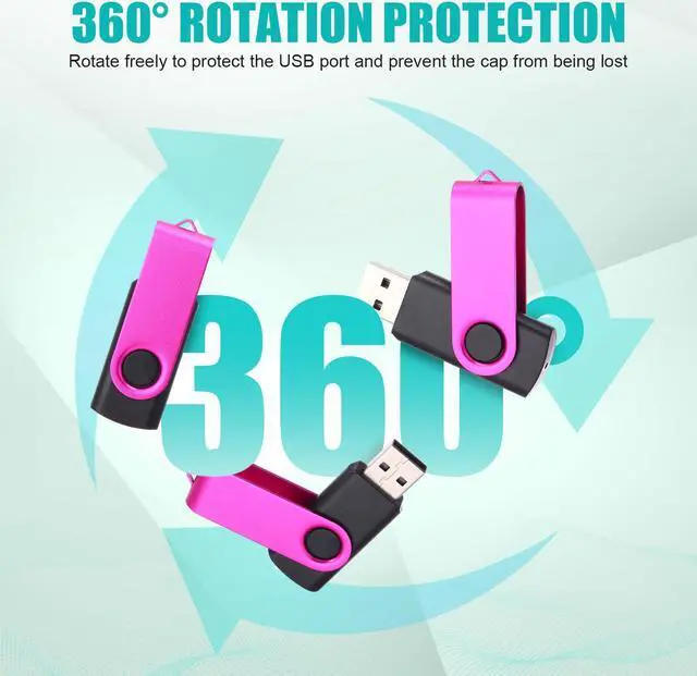 Alt view image 5 of 5 - Geiserailie 50 Pack 4GB USB Flash Drive Bulk with 50 Pcs Lanyards, USB 2.0 Thumb Drive Portable Swivel Memory Pen Drive Stick USB Stick with LED Indicator for Office School Data Storage Backup