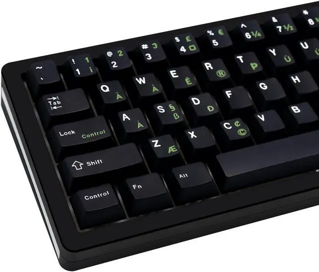 Main image of GEKUCAP PBT Minimalist Black Keycaps - 129 Keys, Dye Sublimation Custom Keycaps, Cherry Profile, Set for Cherry Gateron MX Switches Mechanical Keyboard (Royal Typewriter Theme)