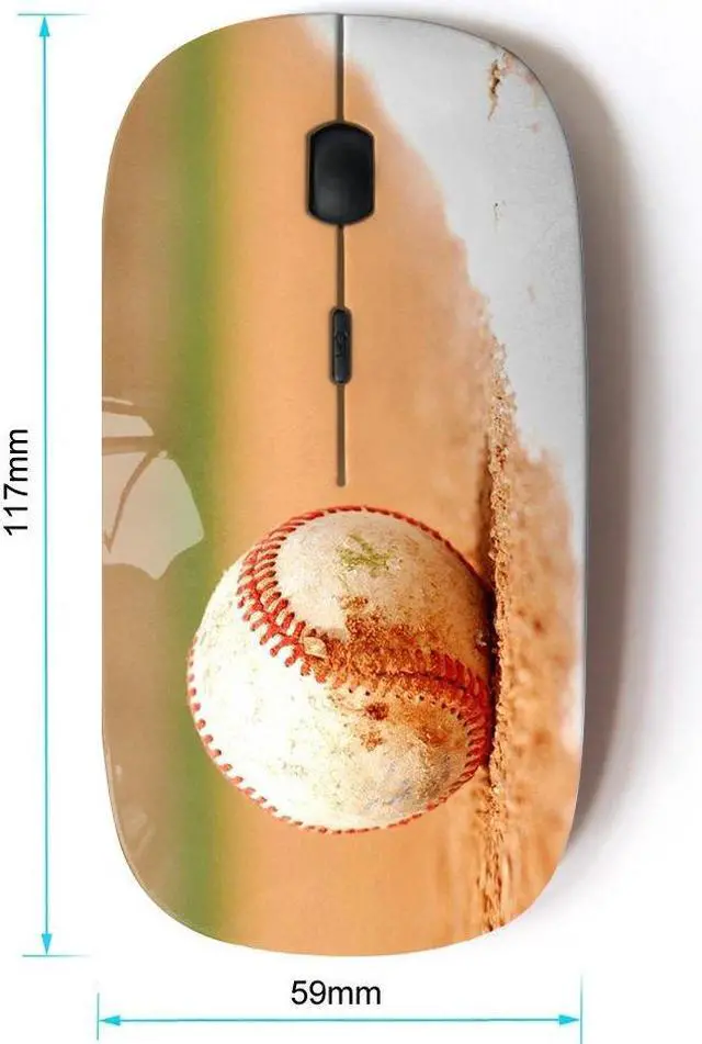 Alt view image 2 of 4 - Graphic4You Baseball Theme Sports Design Ergonomic Wireless Mouse with Nano Receiver