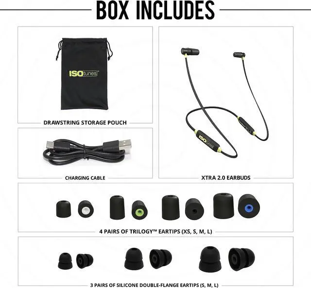 Alt view image 5 of 5 - ISOtunes Xtra 2.0 Earplug Earbuds: OSHA Compliant Bluetooth Hearing Protection, 27 dB NRR Sound Isolation, 85 dB Volume Limit, Up to 11 Hour Battery Life, Noise Cancelling Mic