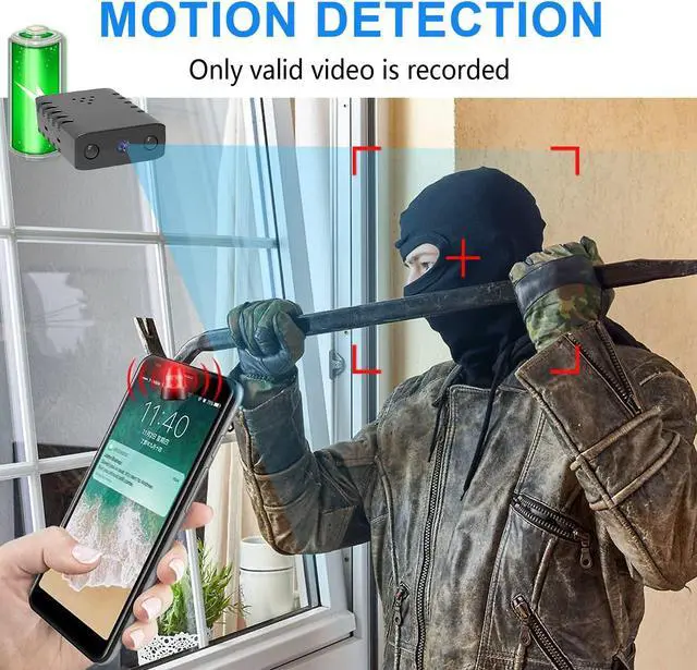 Alt view image 5 of 5 - Smallest Wireless WiFi Camera with Battery,1080P Hidden Camera Detector,Spy Camera for Home Security with Night Vision,Motion Detection,Cloud Storage Remote Viewing for Security withiOS Android APP