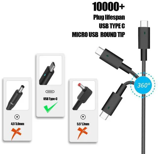 Alt view image 5 of 5 - 130W USB C Charger for Dell XPS 15 16 17 9640 9575 9500 9510 9520 9530 9540 9700 9710 9720 9730 Precision 5530 5770 5760 5550 5680 3550 Inspiron 14 16 Plus, Latitude 7430 7420 7320 5440 More Laptop