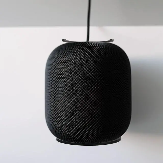 Alt view image 4 of 5 - HUAYUWA Black Adjustable Smart Speaker Wall Mount Hanging Hidden Wall Bracket for HomePod2 Audio