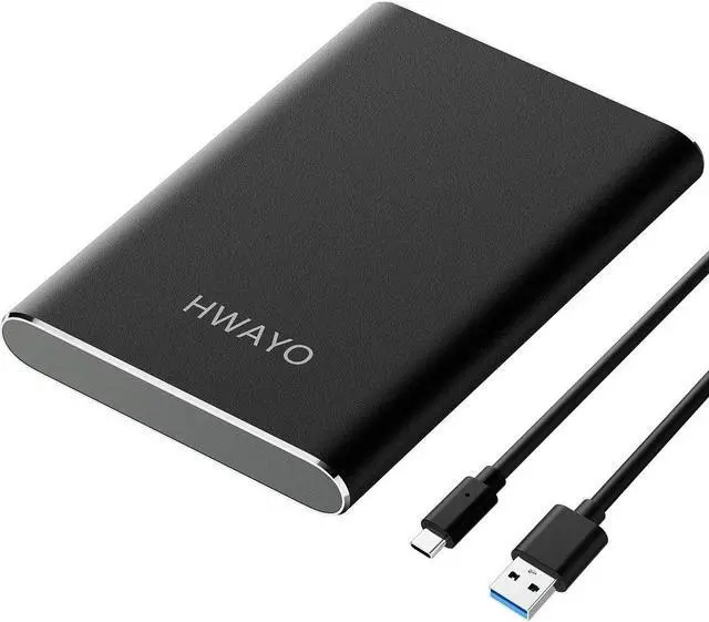 Main image of HWAYO 320GB Portable External Hard Drive, USB3.1 Gen 1 Type C Ultra Slim 2.5'' HDD Storage Compatible for PC, Desktop, Laptop, Mac, Xbox One (Black)