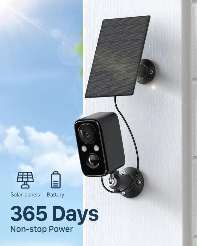 Alt view image 2 of 5 - IHOXTX Security Cameras Wireless Outdoor, Flood Light Solar Cameras for Home Security, Home Camera with Color Night Vision, PIR Human Detection, 2-Way Talk, IP66 Waterproof, SD Card/Cloud Storage
