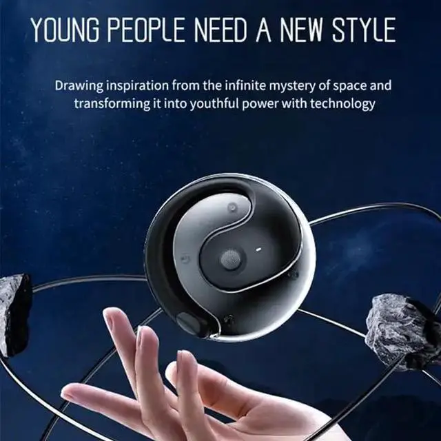 Alt view image 4 of 5 - IKXO Open Ear Headphones Wireless Bluetooth 5.3 Wireless Sports Earbuds with Earhooks,ENC Call Noise Cancellation Technology IPX5 Waterproof for Sports,Driving,Office,Black