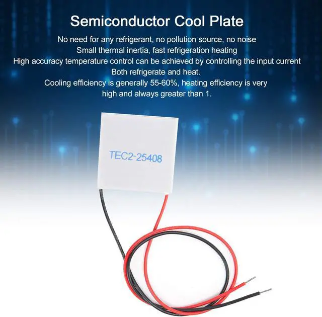 Alt view image 2 of 5 - TEC2-25408 Thermoelectric Cooler,DC12V 2-Layer Semiconductor Refrigeration Tablets,40x40mm Heat Sink Cooling Peltier Plate Module