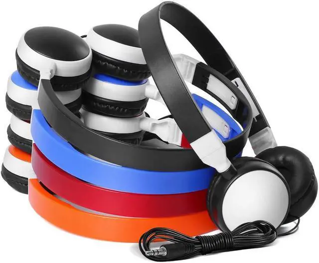 Alt view image 2 of 5 - Keewonda Bulk Headphones Classroom Kids Headsets 10 Pack Students School Multi Color Headphones in Bulk KW-X10 Foldable Earbuds for Computer Lab Library Hospital MuseumsTesting Centers Hotels