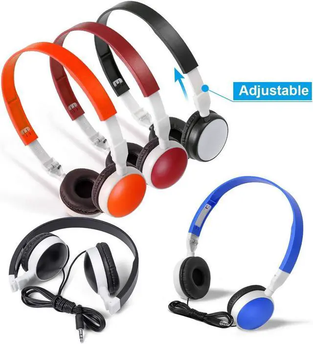 Alt view image 4 of 5 - Keewonda Bulk Headphones Classroom Kids Headsets 10 Pack Students School Multi Color Headphones in Bulk KW-X10 Foldable Earbuds for Computer Lab Library Hospital MuseumsTesting Centers Hotels
