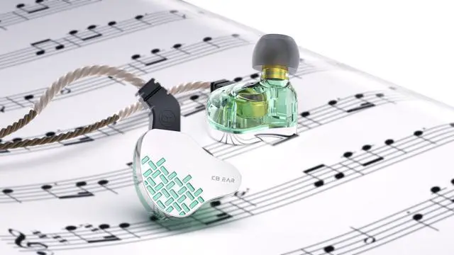 Alt view image 3 of 5 - Kinboofi KBEAR Rosefinch in-Ear Headphone,Noise Cancellation Earphone with Aviation-Grade zinc Alloy faceplate Wired Earbuds Haedphone with Detachable Cable for Singer (Aqua Green, No Microphone)