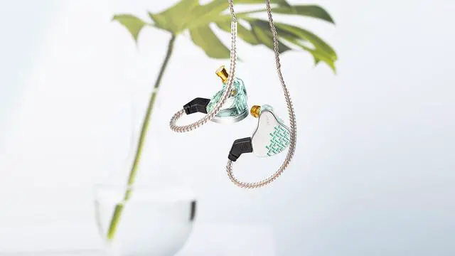 Alt view image 5 of 5 - Kinboofi KBEAR Rosefinch in-Ear Headphone,Noise Cancellation Earphone with Aviation-Grade zinc Alloy faceplate Wired Earbuds Haedphone with Detachable Cable for Singer (Aqua Green, No Microphone)