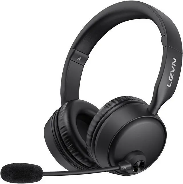 Main image of LEVN Bluetooth Headset with Microphone, Wireless Headset with Mic & Mute Button, 60 Hrs Working Time Noise Cancelling Bluetooth Headset 5.3 Multipoint Connect to Cell Phone/Mobile/Laptop/Tablet/PC