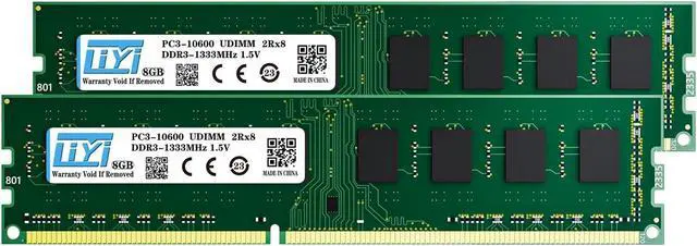 Main image of LIYI DDR3 RAM 16GB Kit (2x8GB) 1066MHz PC3-10600S CL9 Unbuffered Non-ECC 1.5V 2Rx8 Dual Rank Channel 240 Pin UDIMM PC Computer Desktop Memory Modules Ram SDRAM Upgrade