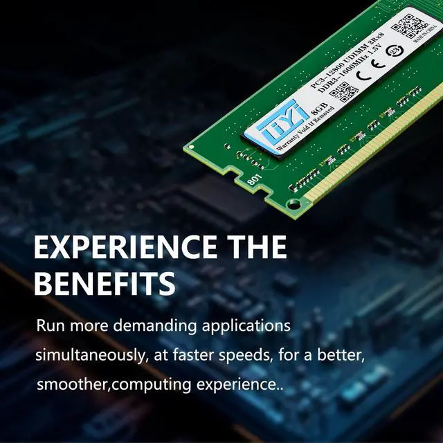 Alt view image 4 of 5 - LIYI DDR3 RAM 16GB Kit (2x8GB) 1066MHz PC3-10600S CL9 Unbuffered Non-ECC 1.5V 2Rx8 Dual Rank Channel 240 Pin UDIMM PC Computer Desktop Memory Modules Ram SDRAM Upgrade