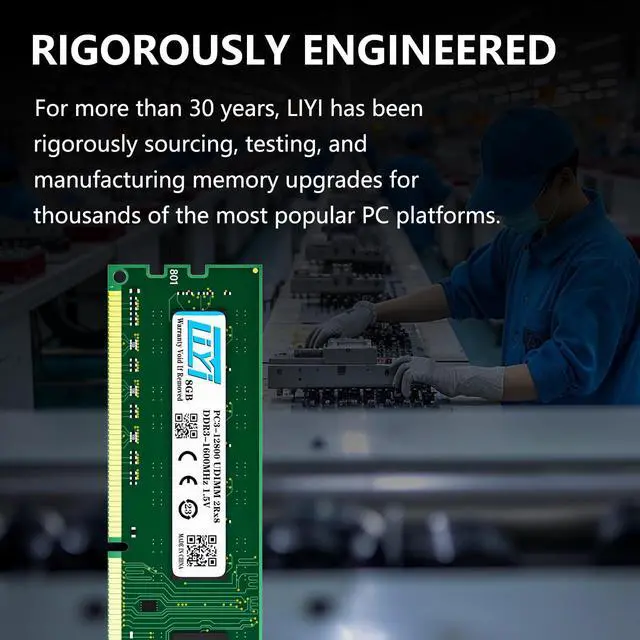 Alt view image 5 of 5 - LIYI DDR3 RAM 16GB Kit (2x8GB) 1066MHz PC3-10600S CL9 Unbuffered Non-ECC 1.5V 2Rx8 Dual Rank Channel 240 Pin UDIMM PC Computer Desktop Memory Modules Ram SDRAM Upgrade