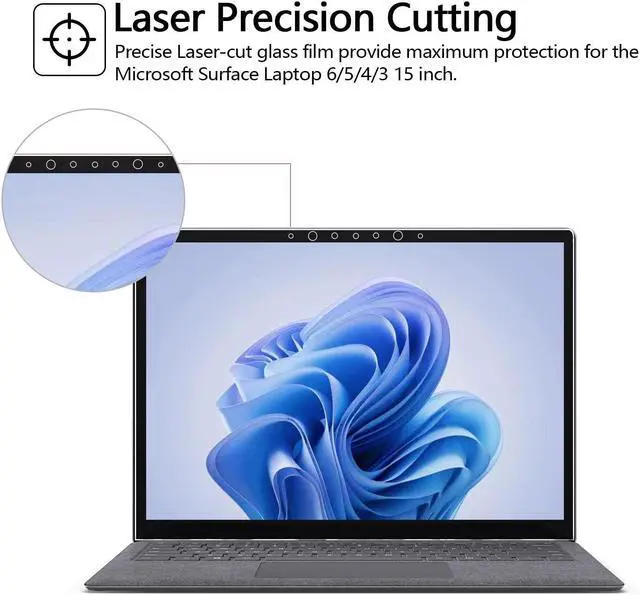Alt view image 2 of 5 - Megoo Screen Protector for Microsoft Surface Laptop 6/5/4/3 (15 inch), Tempered Glass/Anti Shatter/Anti scratch/Smudge Resistant/HD Clear, Support Surface Pen