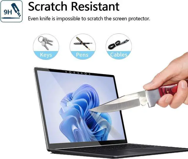 Alt view image 4 of 5 - Megoo Screen Protector for Microsoft Surface Laptop 6/5/4/3 (15 inch), Tempered Glass/Anti Shatter/Anti scratch/Smudge Resistant/HD Clear, Support Surface Pen