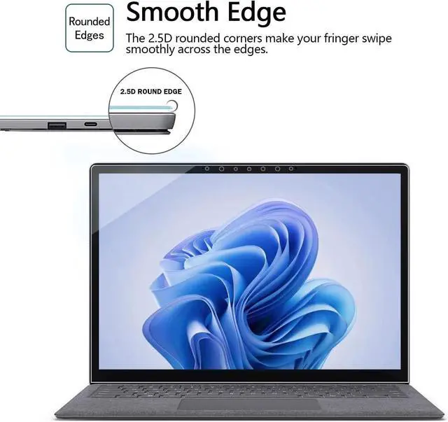 Alt view image 3 of 5 - Megoo Screen Protector for Microsoft Surface Laptop 6/5/4/3 (15 inch), Tempered Glass/Anti Shatter/Anti scratch/Smudge Resistant/HD Clear, Support Surface Pen