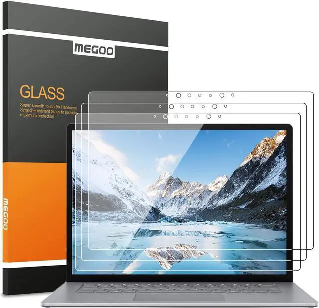 Main image of Megoo Tempered Glass Screen Protector for Microsoft Surface Laptop 6 13.5 Inch, Anti-fingerprint/HD Clear/High Sensitivity, Only for Surface Laptop 6/5/4/3/2/1, 3-Pack