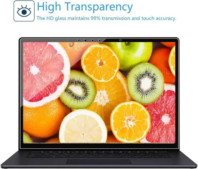 Alt view image 2 of 5 - Megoo Tempered Glass Screen Protector for Microsoft Surface Laptop 6 13.5 Inch, Anti-fingerprint/HD Clear/High Sensitivity, Only for Surface Laptop 6/5/4/3/2/1, 3-Pack