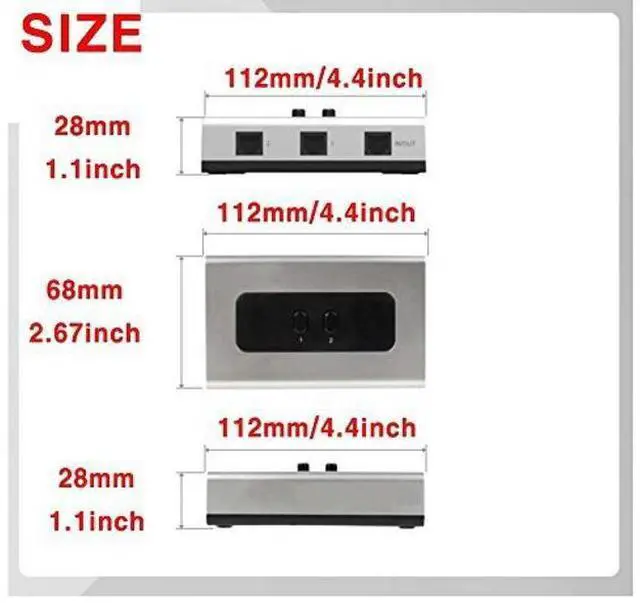 Alt view image 5 of 5 - 2PORT RJ11 RJ12 Manual Sharing Telephone Switch Box Phone selector